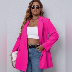 Bright Pink Xl Blazer Never worn !!